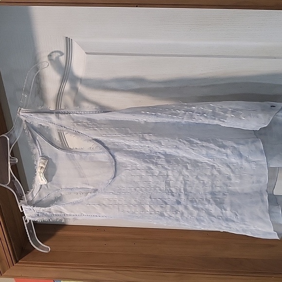 Abercrombie & Fitch Tops - BLUE Beaded Abercrombie & Fitch Sheer Top Size Small